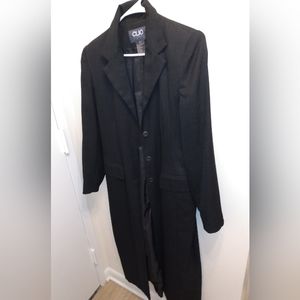 Clio 2 Suit Black Long Trench Coat Suit Coat